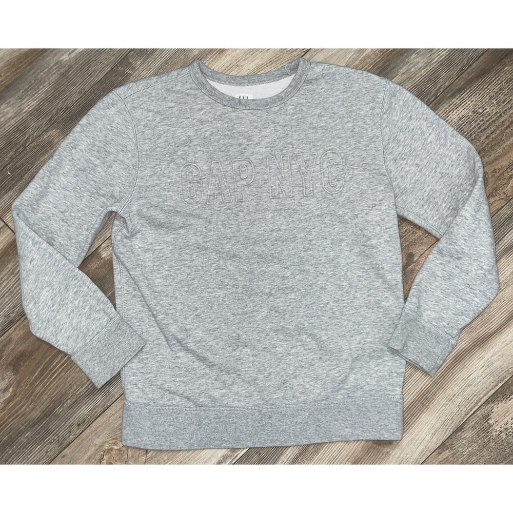 GAP NYC Kids Grey Sweatshirt Raised Letters‎ XL (12)